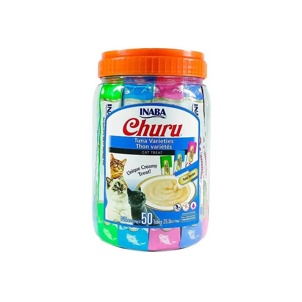 Churu Snack Cremoso Variedades de Atún Bote 50 tubos para Gatos