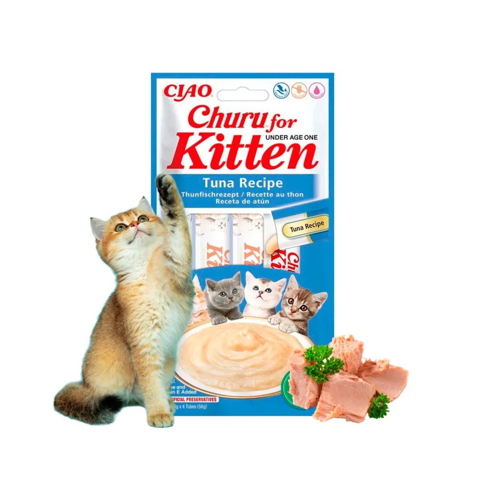 Churu Puré Kitten Receta de Atún para Gatos (4x14gr)