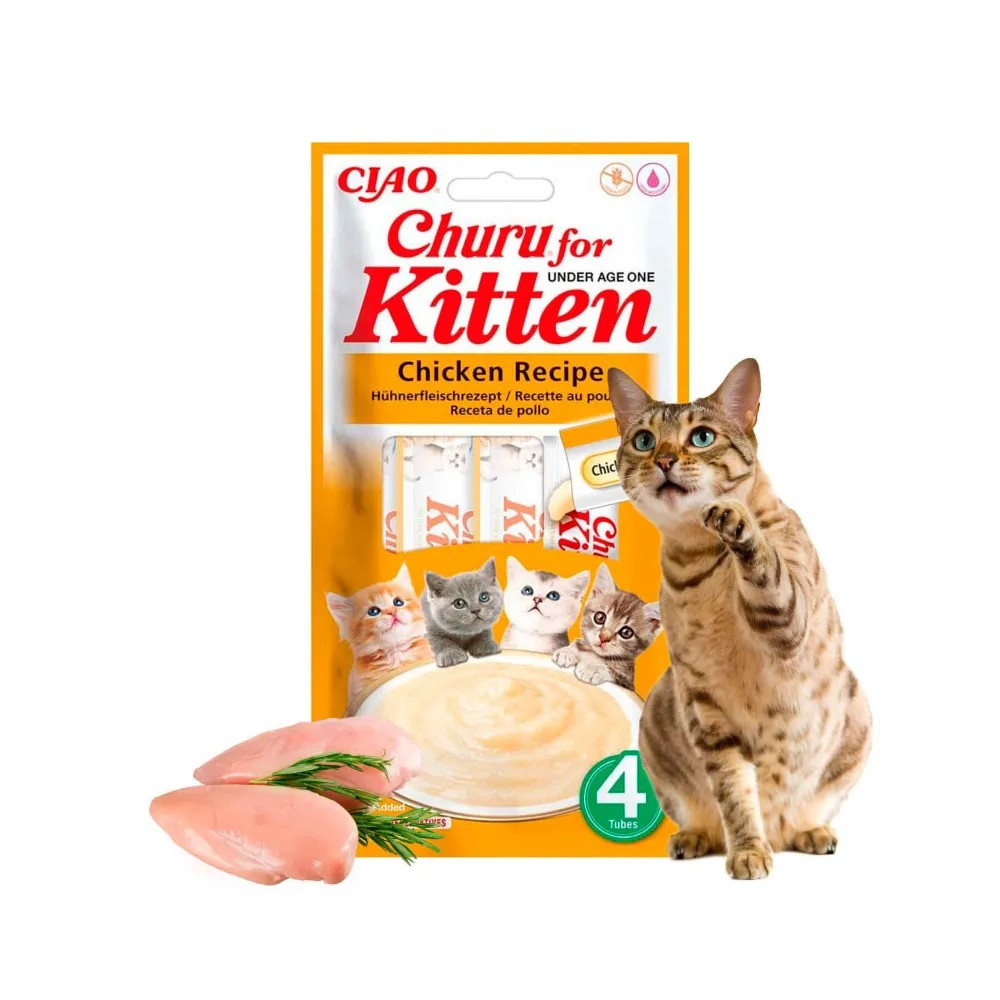 Churu Puré Kitten Receta de Pollo para Gatos (4x14gr)