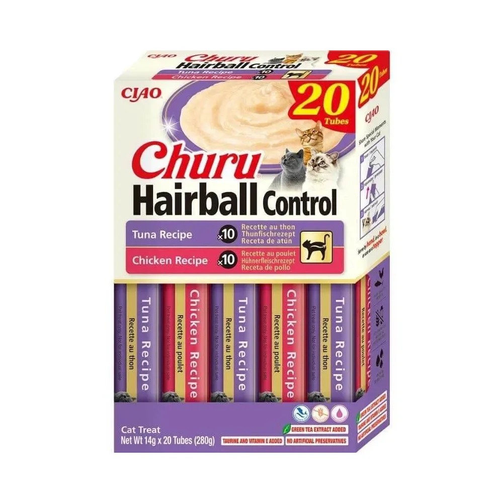 Churu Cat Variedades Hairball Control para Gatos 20x14gr