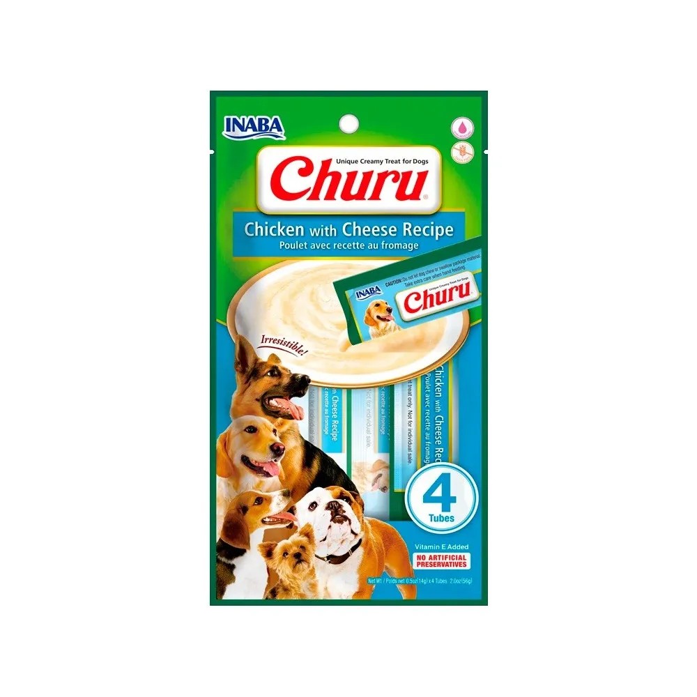 Churu Dog Receta de Pollo con Queso para Perros 4X14GR