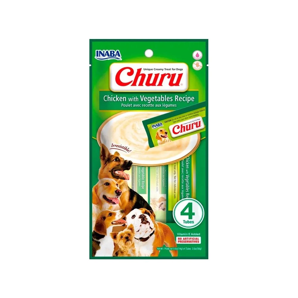 Churu Dog Receta de Pollo con Vegetales para Perros 4X14GR
