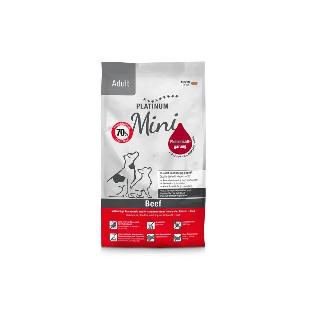 Platinum Natural Adult Beef & Potato Mini para Perros 900 gr