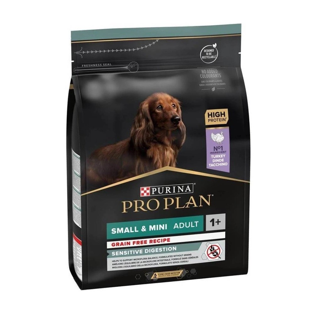 Pro Plan Sensitive Digestion Grain Free Pavo Perros Adultos Pequeños y Mini