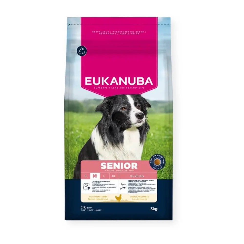 Eukanuba Senior razas medianas ((pollo)) 12  kg