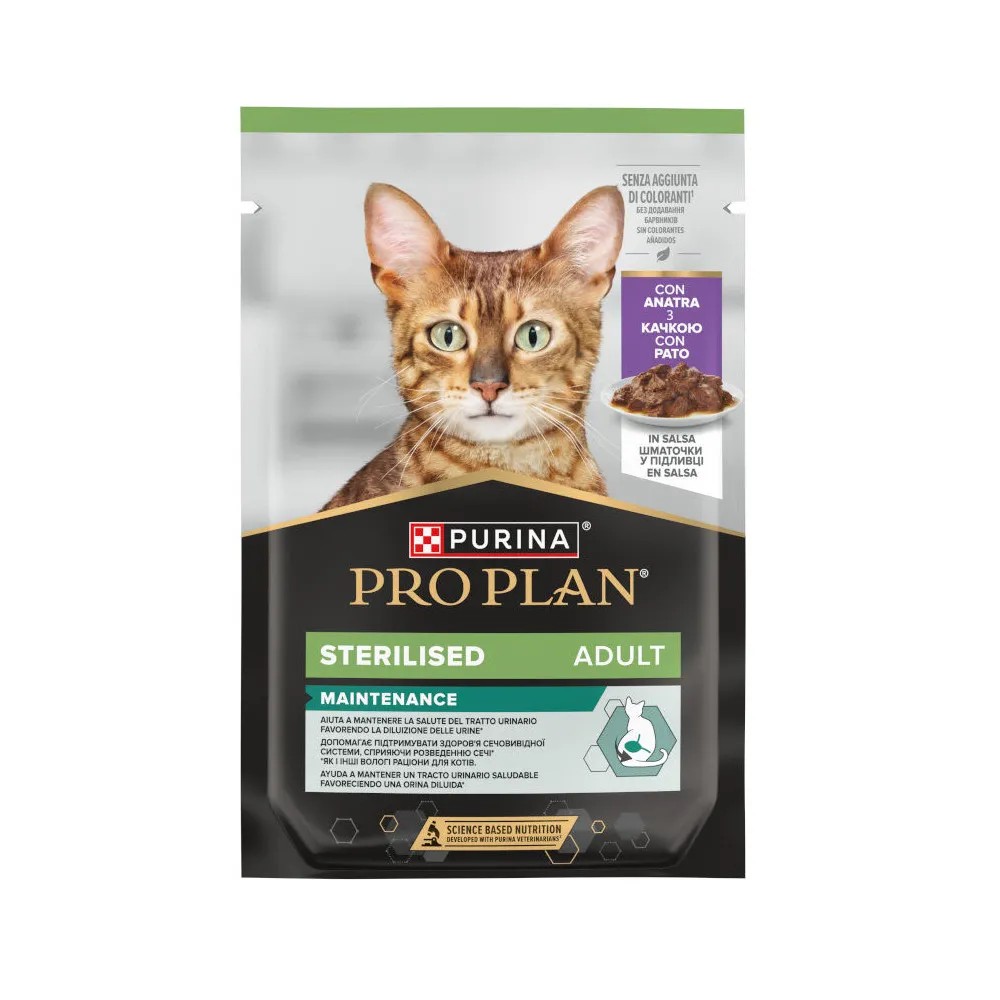 Pro Plan Sterilised Sobre de Pato para Gatos 26X85GR