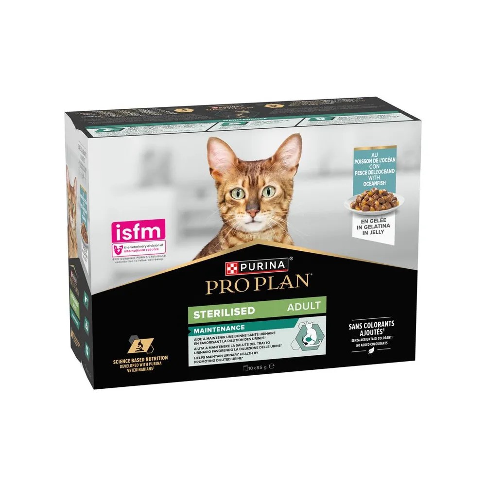 Pro Plan Multipack Sterilised Sobre de Pescado del Océano para Gatos 10X85GR