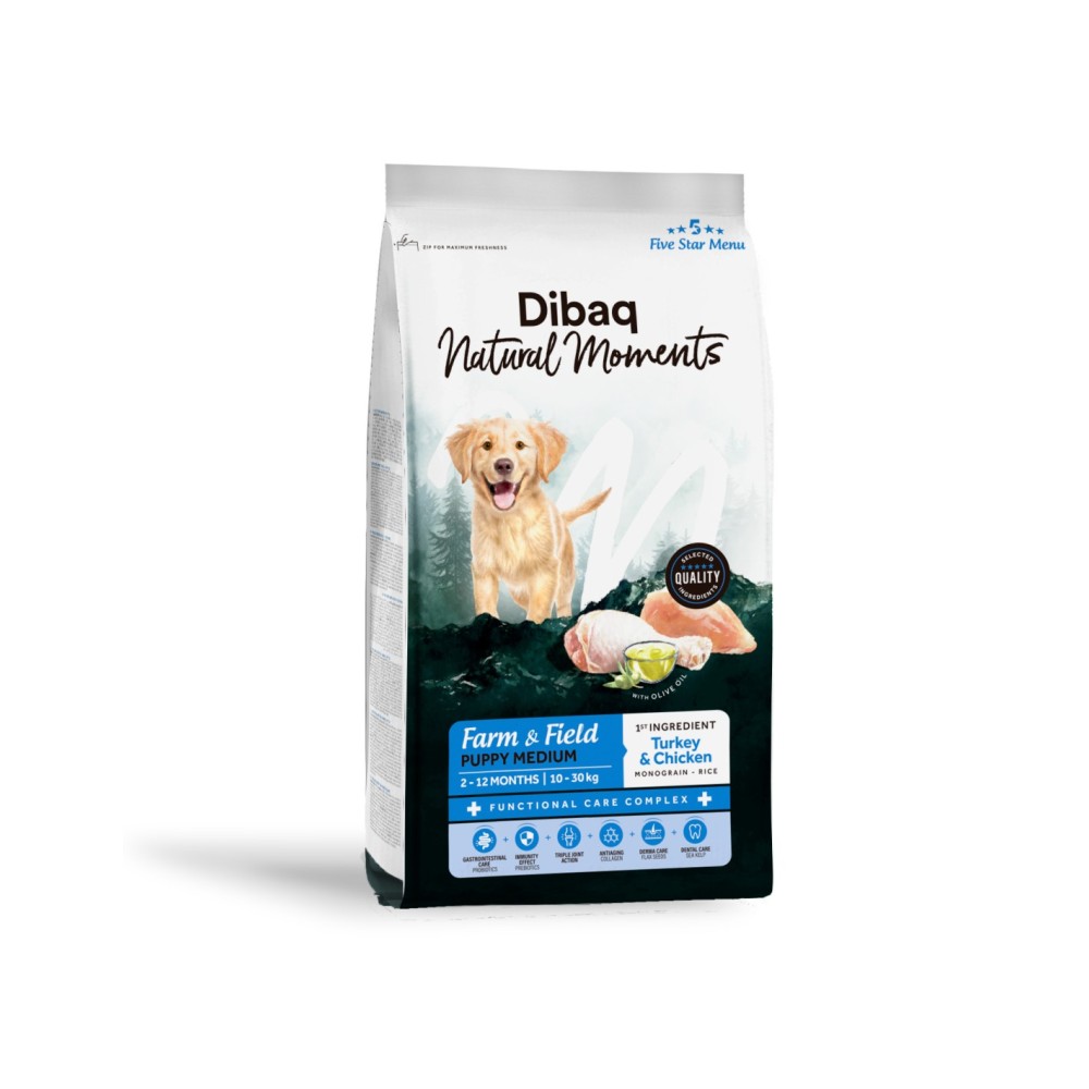Dibaq Natural Moments Pollo y Pavo Puppy Medium