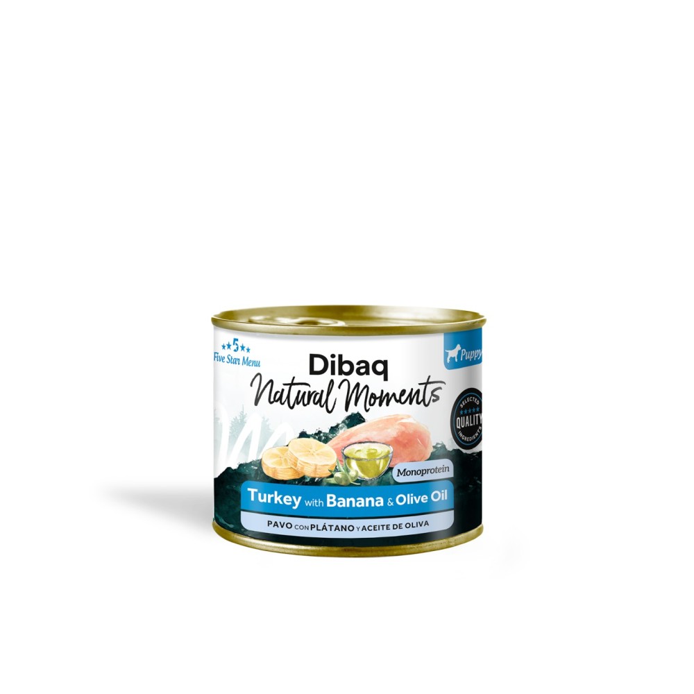 Dibaq natural Moments Cachorro pavo y plátano