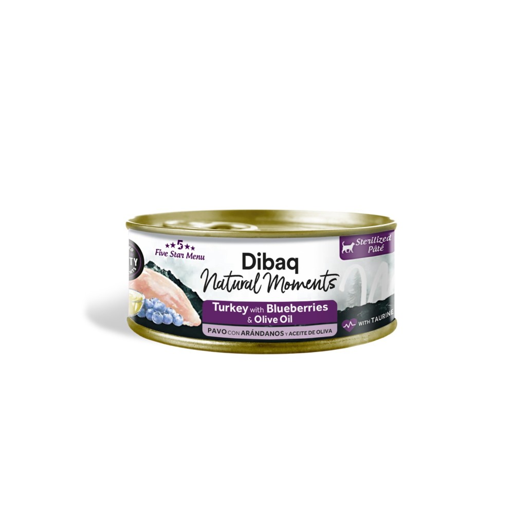 Dibaq Natural Moments 5 Star Esterlizado Pavo con Arándanos 70 gr