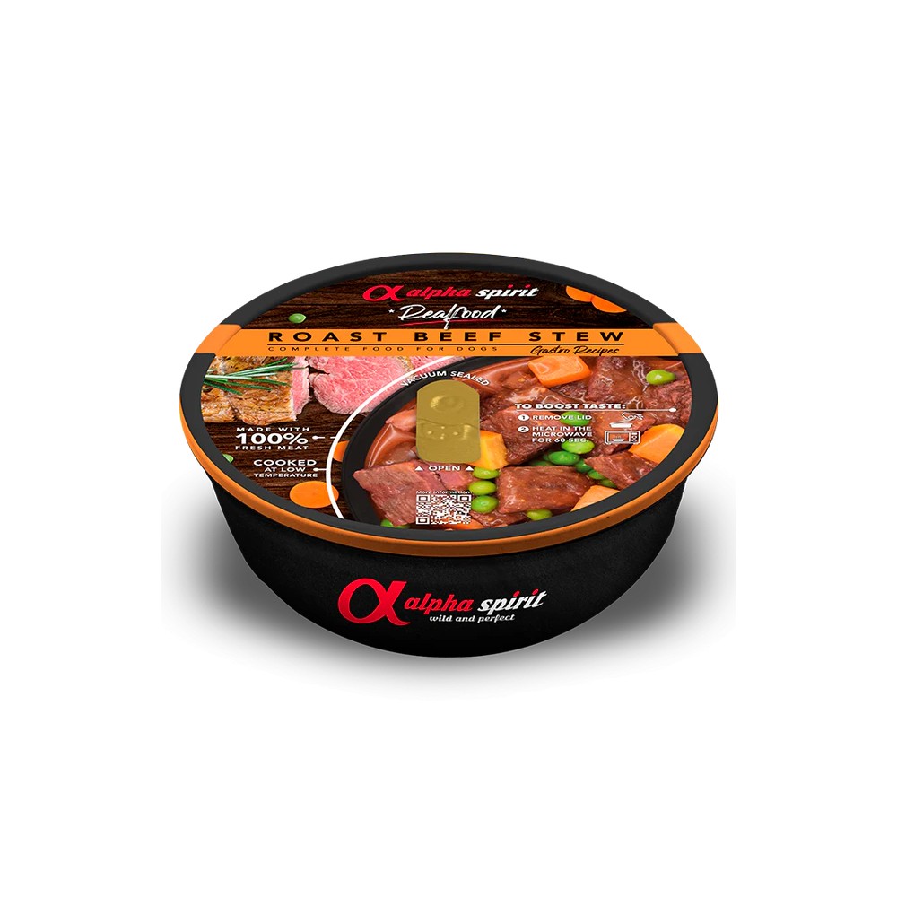 ALPHA SPIRIT Estofado de Roast Beef para Perros tarrina 280 gr