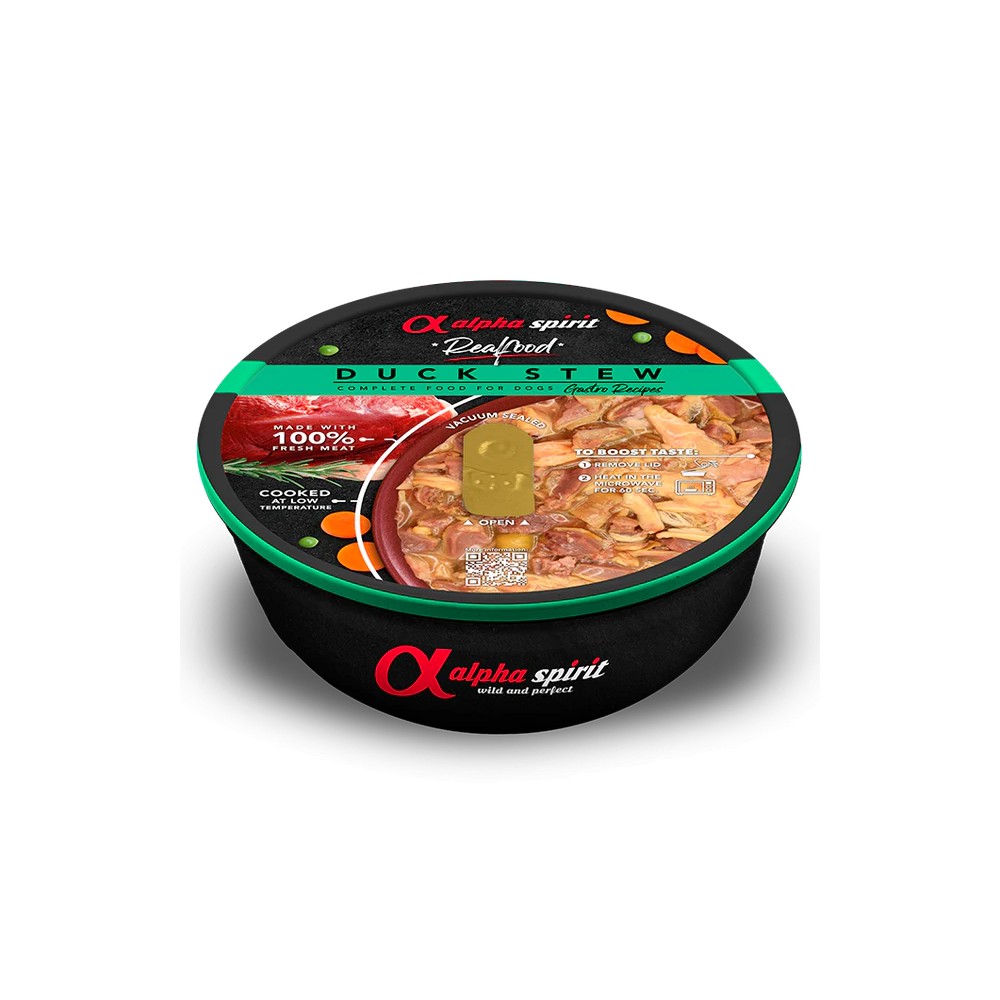 ALPHA SPIRIT Estofado de Pato para Perros tarrina 280 gr