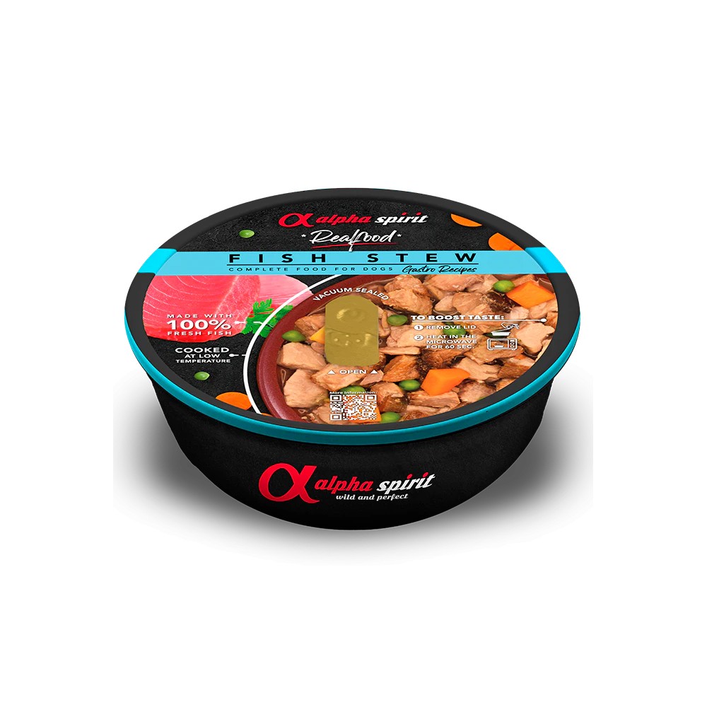ALPHA SPIRIT Estofado de Pescado para Perros tarrina 280 gr