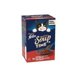 Felix Soup Time Original con Buey, Pollo y Cordero para Gatos 6x48gr