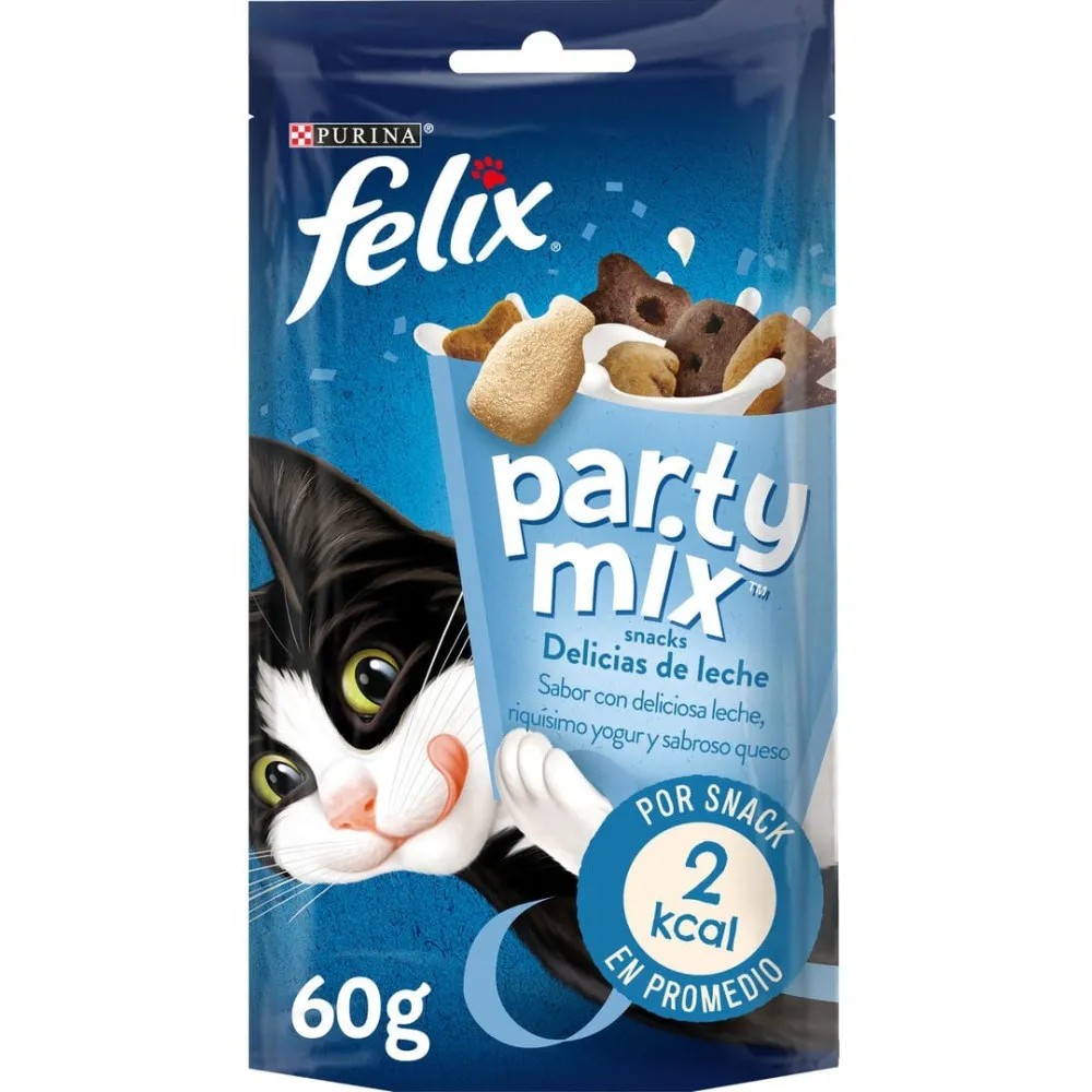 Felix Party Mix Delicias de Leche Snack para Gatos 8x60gr