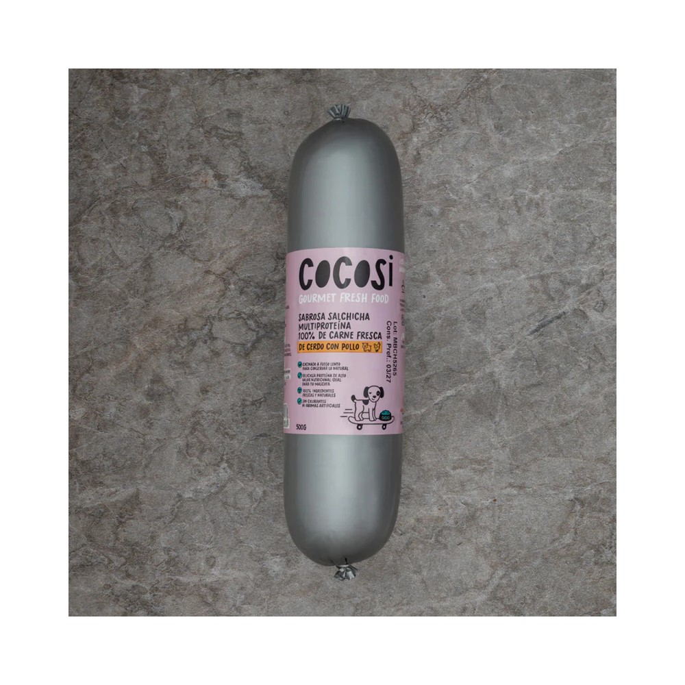 COCOSI Salchichas para perros sabor cerdo con pollo 500 GR