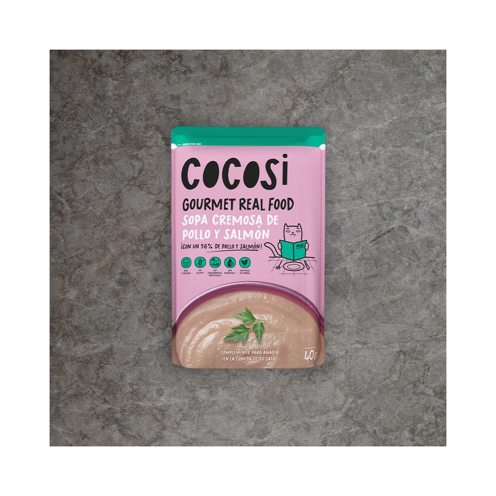 COCOSI Sopa cremosa para gato de pollo y salmón 40GR