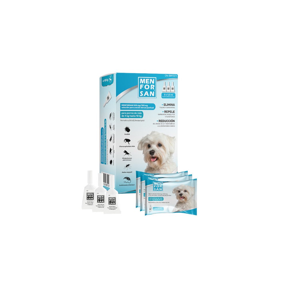 Menforsan Pipetas Antiparasitarias para perros 4-10kg