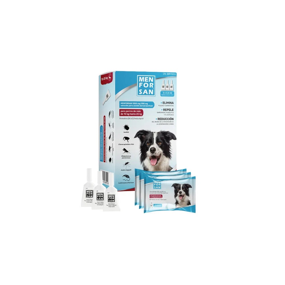 Menforsan Pipetas Antiparasitarias para perros 10-25kg