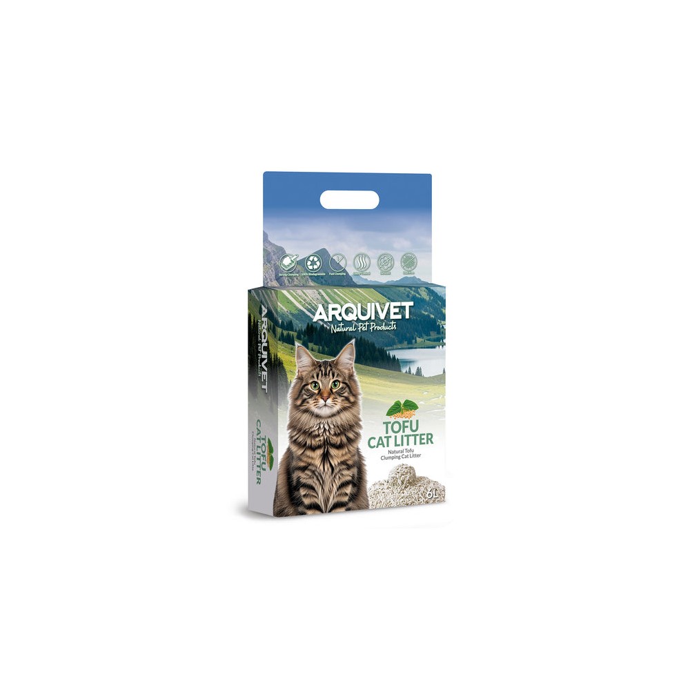ARQUIVET Arena aglomerante de tofu 6L  - Original Tofu Cat Litter