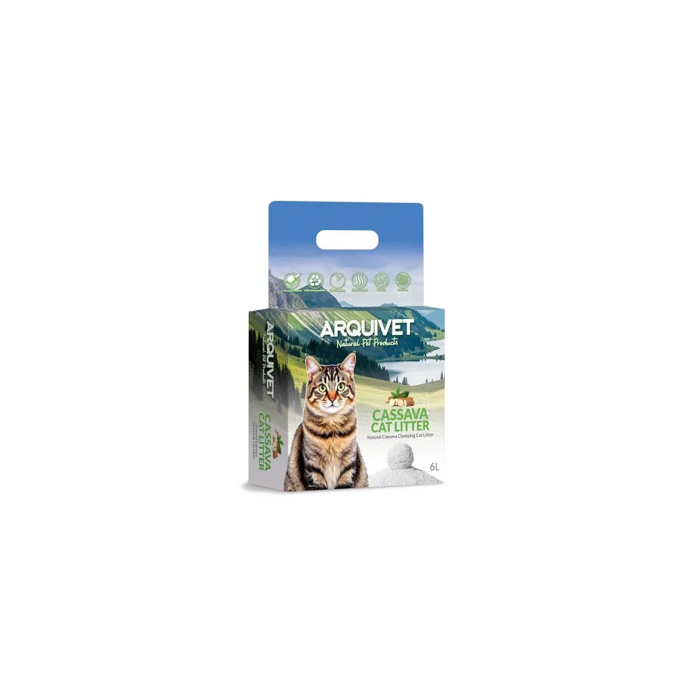 ARQUIVET Arena aglomerante para gatos 6L- Cassava Cat Litter