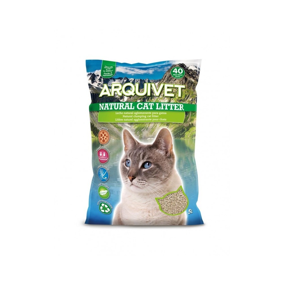 ARQUIVET Lecho natural aglomerante para gatos - Natural Cat Litter