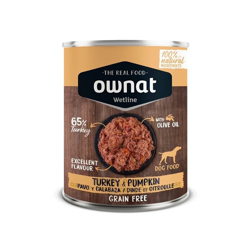 Ownat Wetline Pavo con Calabaza Lata Perros 395 GR