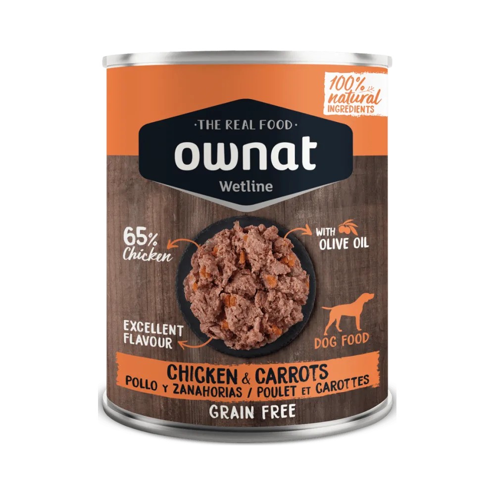 Ownat Wetline Pollo con Zanahorias Lata Perros 395 GR