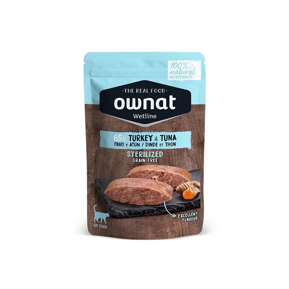 Ownat Wetline Sterilized Pavo y Atún Gato 12X85GR