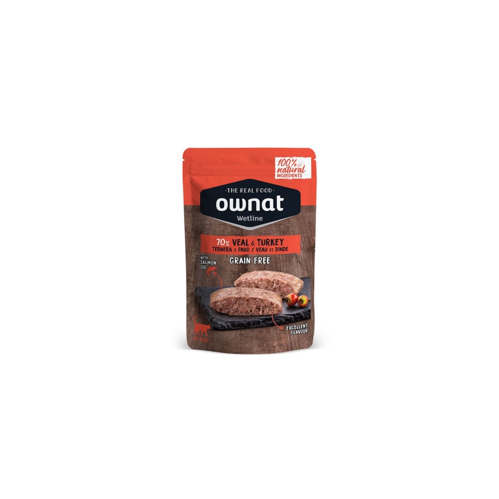 Ownat Wetline Veal and Turkey para Gatos 12X 85GR