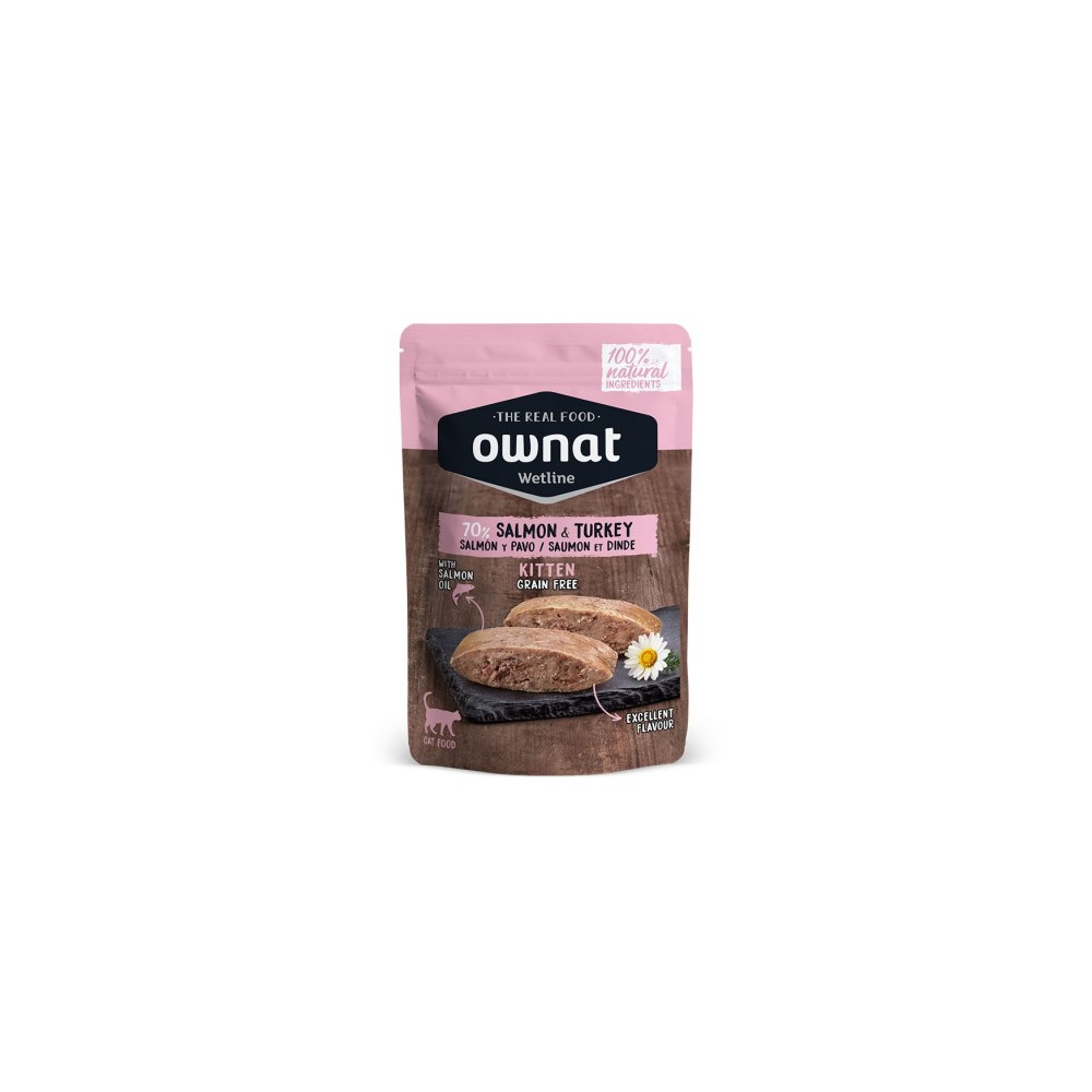 Ownat Wetline Kitten Salmon and Turkey para Gatitos 12X85GR