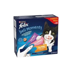 Felix Deli Moments Snack Líquido Variety Pack para Gatos 48X10GR