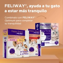 Happy Snack by Feliway Pack Pollo y Salmón para Gatos 24 STICKS