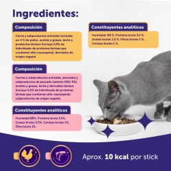 Happy Snack by Feliway Pack Pollo y Salmón para Gatos 24 STICKS