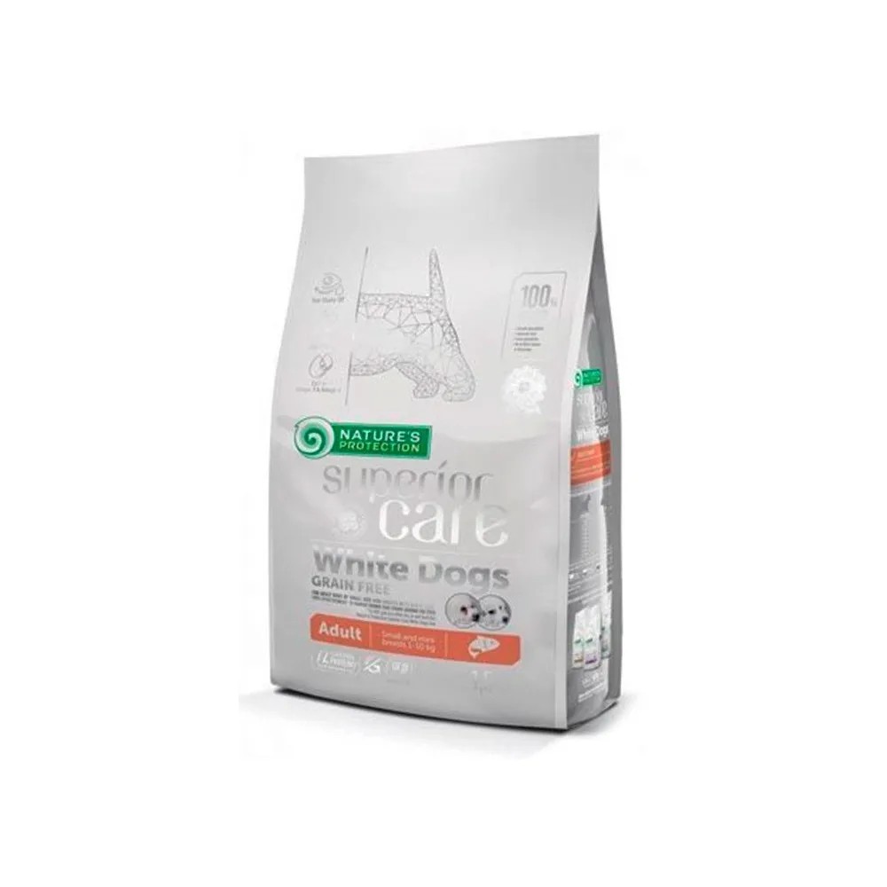 Nature's Protection Adulto Pelo Blanco Grain Free Razas Pequeñas Salmón