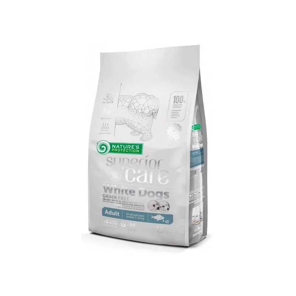 Nature's Protection Adulto Pelo Blanco Grain Free Razas Pequeñas Pescado Blanco 1,5kg