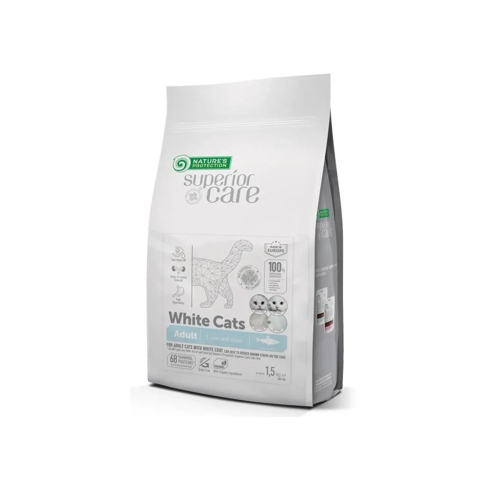 Nature's Protection Adult Pelo Blanco Grain Free Arenque para Gatos 1,5kg