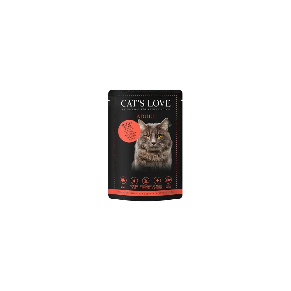 CAT´S LOVE VACUNO PURO  SOBRES 12 x 85 GR