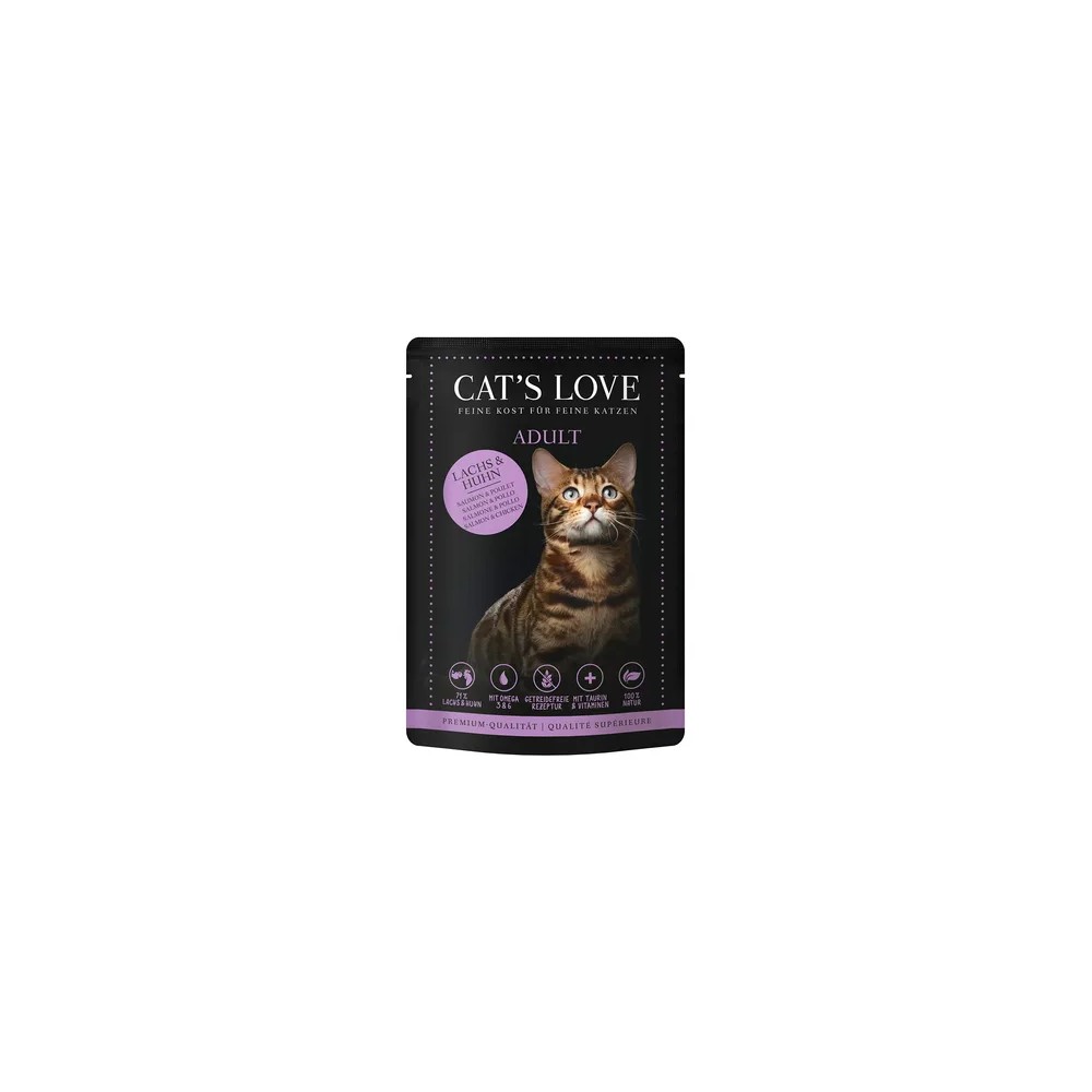 CAT´S LOVE SOBRES SALMON Y POLLO 12 x 85 g