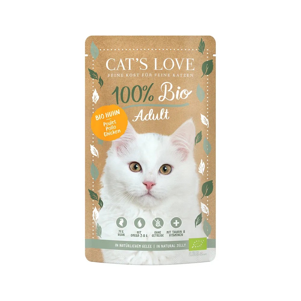 CAT´S LOVE BIO SOBRES POLLO ECOLÓGICO 6 x 100 g