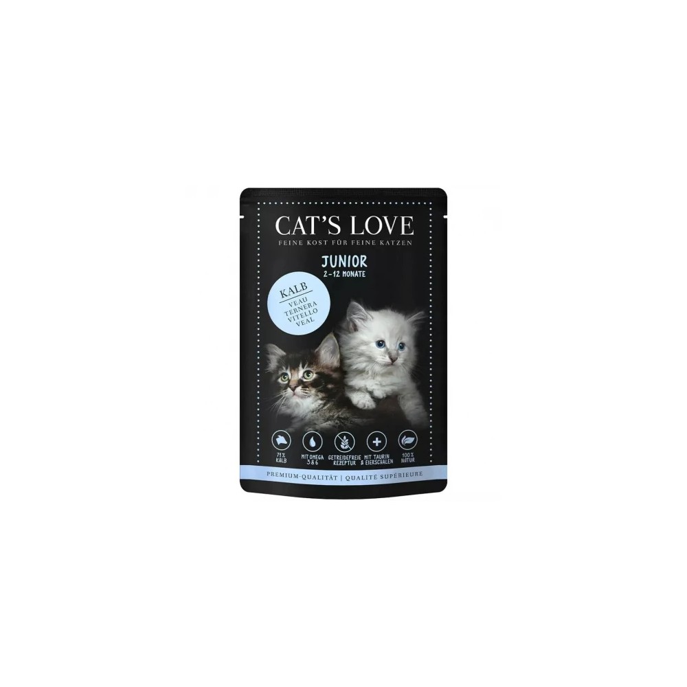 CAT'S LOVE JUNIOR TERNERA SOBRES 12X85GR