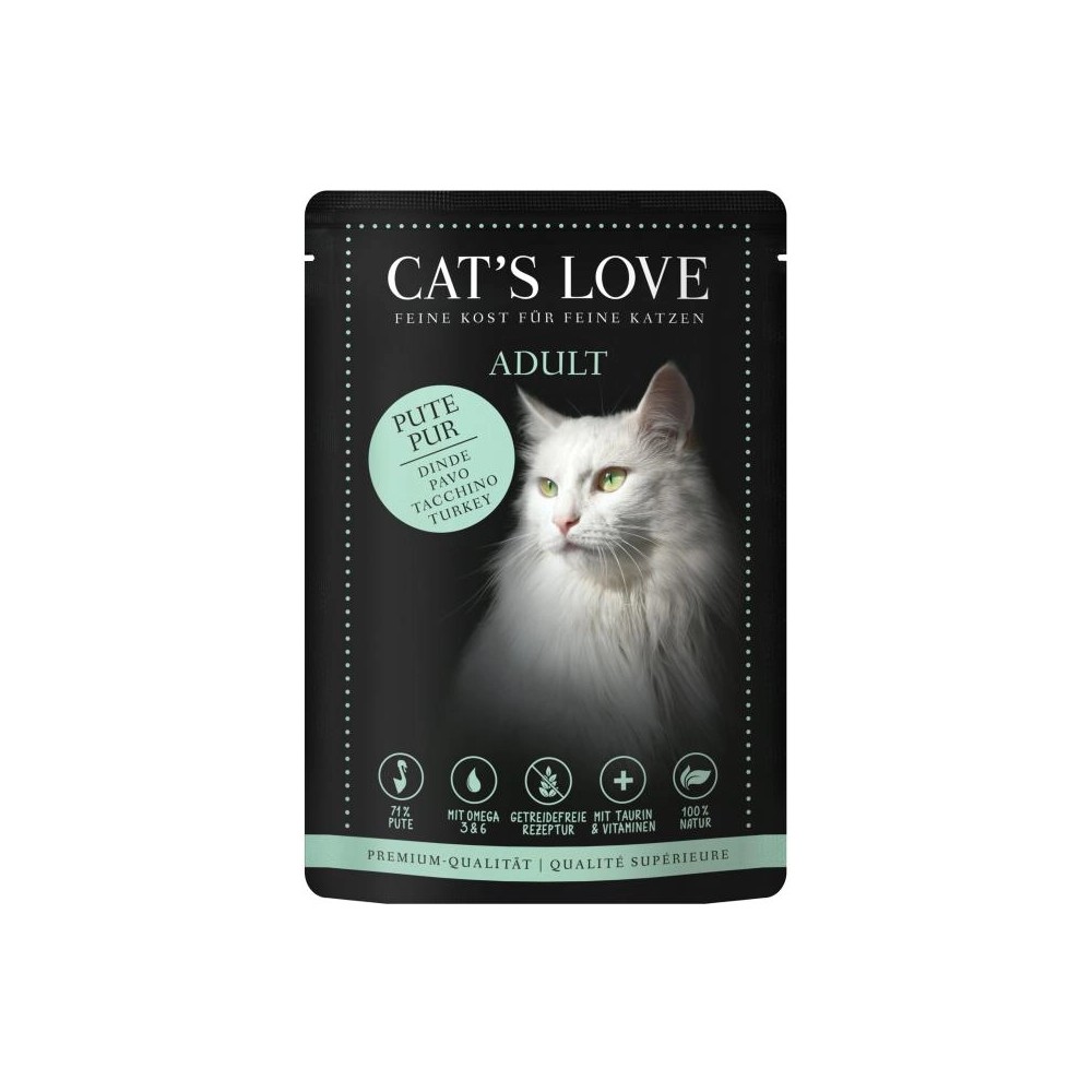 CAT'S LOVE ADULT PURO PAVO SOBRES 12X85GR
