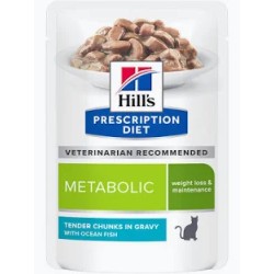 Hill's Gatos Prescription Diet Metabolic Weight Control Sobres Sabor Pescado  85 gr
